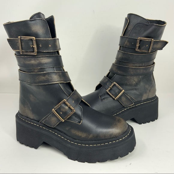 Steve Madden Sarge Buckle Boots Nwib 